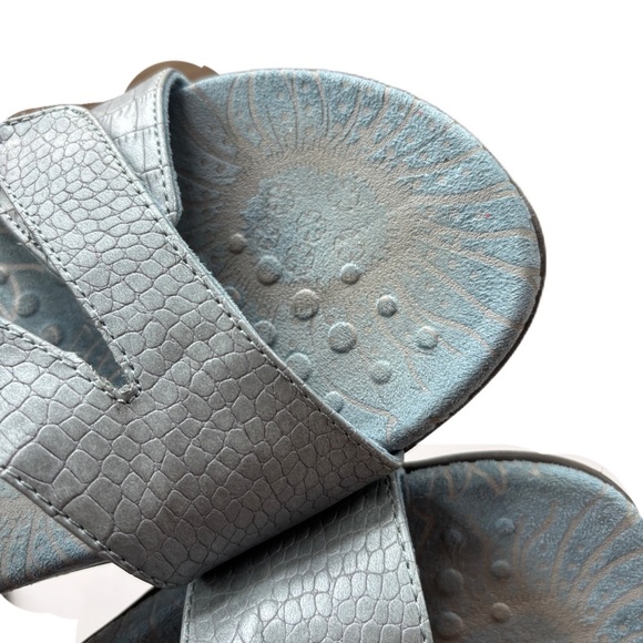 Vionic Blue Lauren Open Toe Slide Sandals Size 7 Two Strap Orthaheel Comfort - Picture 8 of 10